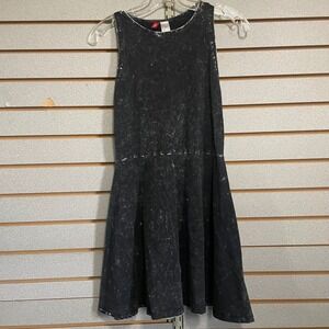 H&M Divided‎ Black Acid Wash Sleeveless Dress, Mini, Casual S Small